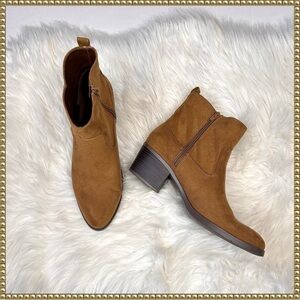 Old Navy Tan Western Vegan Suede Side Zip Ankle Boot Bootie Size 10